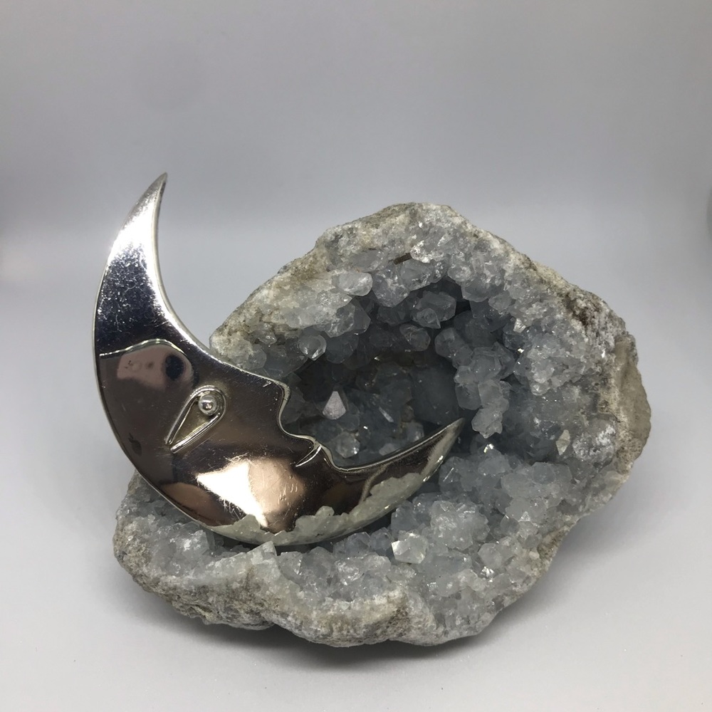 Sterling Silver Moon Pin/Pendant